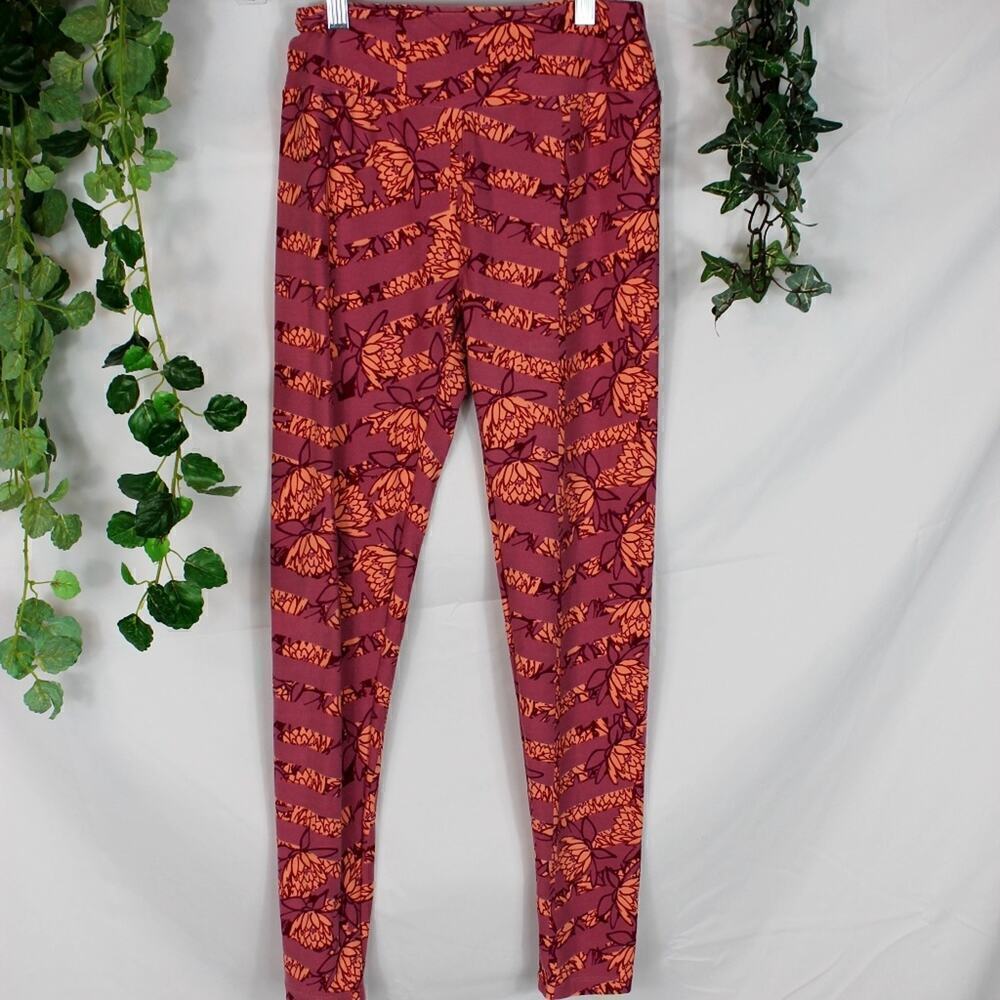 4/$25 Lularoe Floral Patterned Leggings Pink